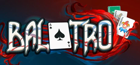 포커 카드와 조커를 전면에 내세운 Balatro의 Steam 대표 이미지