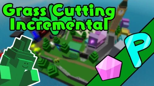 Grass Cutting Incremental의 잔디밭과 성장 공간을 보여 주는 Roblox 공식 대표 이미지